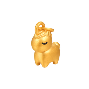 明牌珠宝t硬金甜梦马吊坠黄金本命年生肖小马打盹足金挂坠ASY0651
