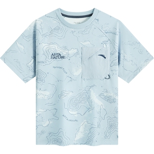 户外WWF系列安踏儿童短T男童户外短袖2026年夏季新款圆领速干T恤