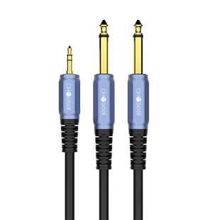 秋叶原3.5转双6.5音频线一分二6.35大二芯电脑手机连调音台音响线