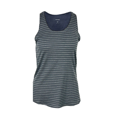 美丽诺羊毛女士条纹背心速干透气