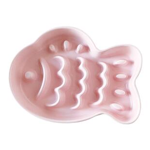 Mia pet 鲷鱼烧陶瓷慢食碗防黑下巴猫碗防噎宠物碗奶油色狗慢食盆