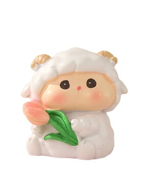小羊乖乖迷你摆件可爱办公桌摆件