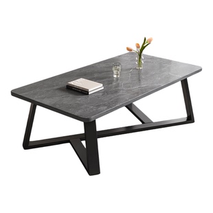 轻奢简易茶几客厅简约现代办公室沙发茶几桌小户型家用岩板色茶几