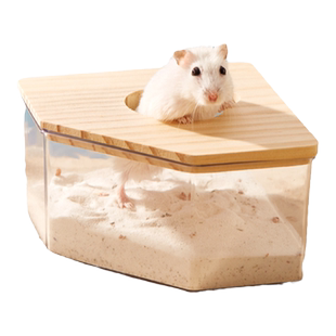 洁西仓鼠浴室浴房厕所两用金丝熊洗澡沐浴盆浴沙尿砂防飞溅用品