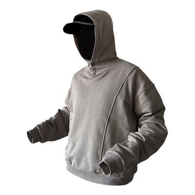 EVIL GAZER vibe机能风氛围感拼接连帽卫衣重磅宽松秋冬落肩帽衫