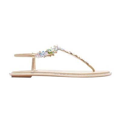 米色夹趾平底水钻RENECAOVILLA