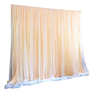 婚庆网纱纱幔道具婚礼双层飘纱帷幔新款幼儿园舞台背景墙幕布装饰