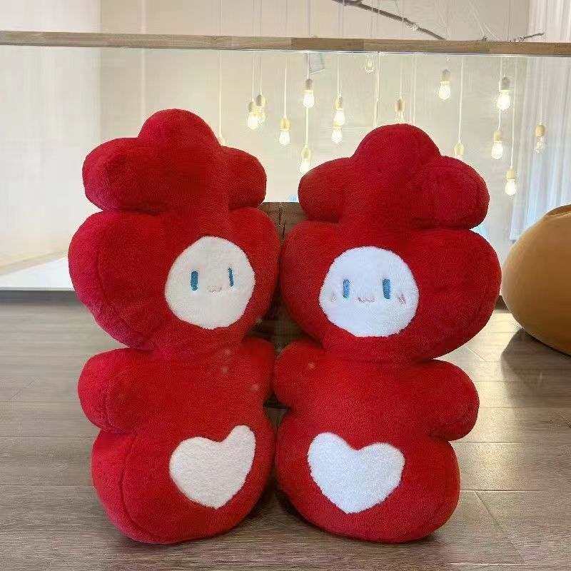 婚房毛绒抱枕喜庆沙发喜飘床头抱窗一对娃娃娃公仔摆件卧室床头枕