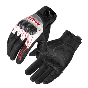 摩托车冬季手套机车骑行复古巡航保暖防寒防水碳纤维赛车皮手套男