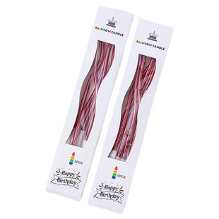 网红红色曲线蜡烛蛋糕装饰情人节新年螺旋弯曲蜡烛生日蛋糕插件