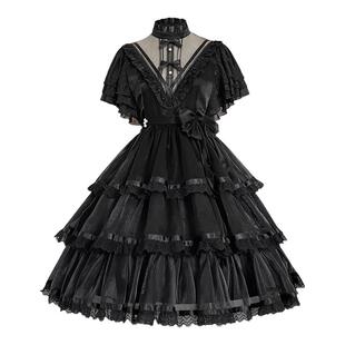 温柔限定原创正品赴宴三段式大裙摆优雅甜美cla系Lolita连衣裙夏