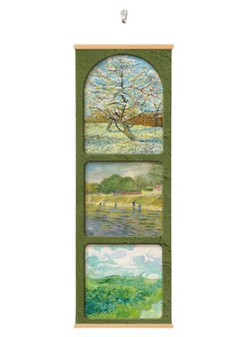 莫奈梵高世界名画装饰画中古复古风客厅进门走廊玄关挂画民宿壁画