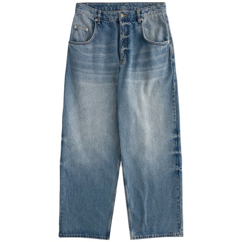 NORYBRAND复古1980S水洗直筒宽松cleanfit牛仔裤 休闲长裤vintage