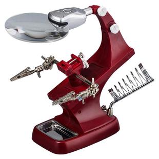 拜斯特放大镜维修用便携式电子电路板维修焊接台带灯烙铁支架夹子