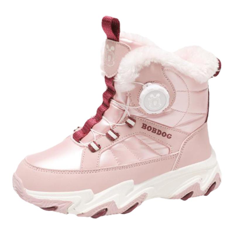 巴布豆加绒加厚冬季女童雪地靴