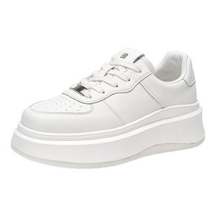 依思q厚底小白鞋女2025新款秋冬爆款增高女鞋轻便软底运动休闲鞋