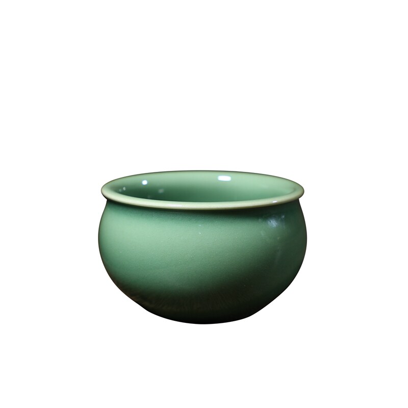 陶瓷梅子青水缸中式风茶具主人杯
