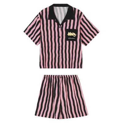 馨帮帮Homedress条纹卡通家居服