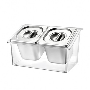 特厚多格份数盆架不锈钢份数盆奶茶店专用小料盒架子装果酱配料盒