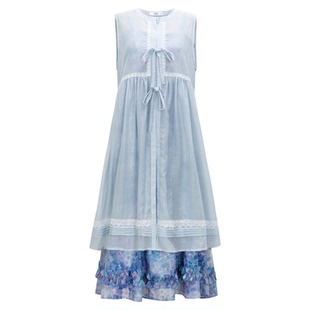 花朝记｜紫香雪｜明制汉服元素长比甲吊带裙油画碎花清新文艺日常