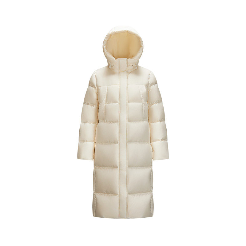轻松羽绒|森马羽绒服女长款三防百搭冬季新款宽松连帽外套简约潮