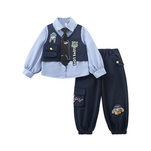 sesameclub女童套装卡通兔子警官衣服儿童尼克狐狸二次元cos服装