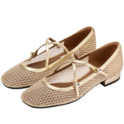 73hours法式网面玛丽珍鞋