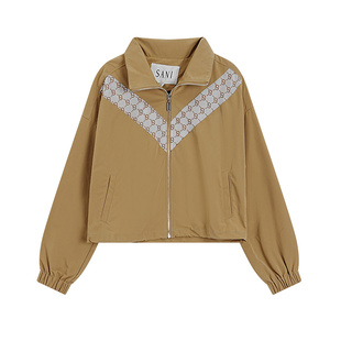 SANI奥莱清仓特卖时髦拼接26春短款外套绣花休闲百搭夹克上衣女