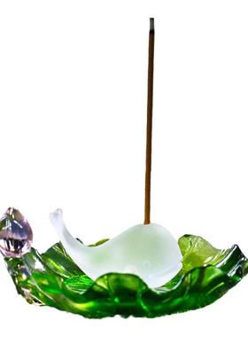 琉璃鲸鱼小茶宠香插线香香座摆件