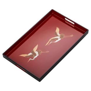 日本漆器茶盘简约大气办公室用大漆日式客厅家用高档茶具茶杯托盘