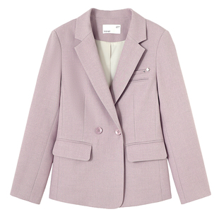 YBAI/亦白 2026春季新款时尚百搭气质通勤双排扣微收腰西装外套女