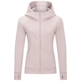 收腰显瘦瑜伽服秋冬跑步外套健身上衣修身连帽开衫卫衣女加绒加厚