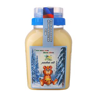 俄罗斯进口蜂蜜椴树蜜沙棘百花蜜结晶冬熊原装雪蜜瓶装伴手礼食品