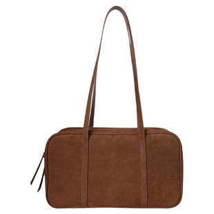 猴子家 头层雾面荔枝纹牛皮复古保龄球包 通勤实用大容量单肩女包