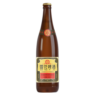 雪花啤酒经典老雪640ml瓶装