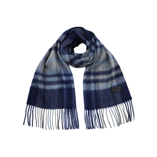 ELLE HOMME100%纯羊毛围巾男士秋冬季保暖百搭格子格纹围脖送礼