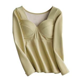 保暖内衣女士冬季加绒打底衫发热带胸垫无痕美体秋衣秋裤套装女款