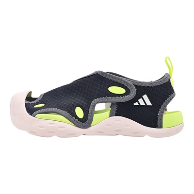Adidas阿迪达斯新款儿童鞋男小童沙滩鞋魔术贴百搭休闲鞋KI8910