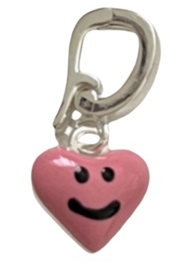 韩版S925纯银滴胶爱心笑脸吊坠女