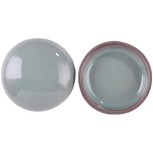 特大号瓷缸龙泉青瓷陶瓷印泥盒景德镇朱砂景德镇瓷缸仿古瓷盒篆刻哥窑开片素面仿古胭脂盒盖章青花文房四宝