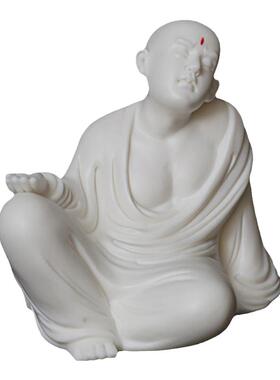 德化白瓷小和尚禅意茶室摆件