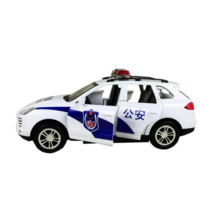 电动仿真警车声光开门宝宝玩具车