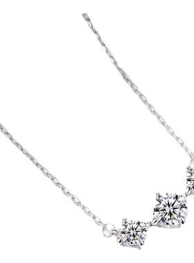 chinpin莫桑石三连钻项链