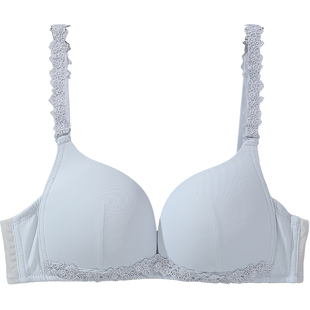 tutuanna文胸女 舒适聚拢无钢圈蕾丝光面文胸防下垂收副乳内衣女