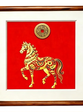 马年生肖非遗景泰蓝掐丝珐琅画