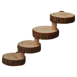 苹果木枝叉跳台树桩吊桥楼梯蜜袋鼯龙猫磨牙仓鼠玩具松鼠玩耍用品