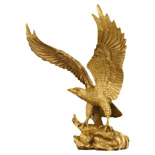 大展宏图老鹰雄鹰摆件办公室大鹏展翅客厅铜鹰装饰纯黄铜工艺品