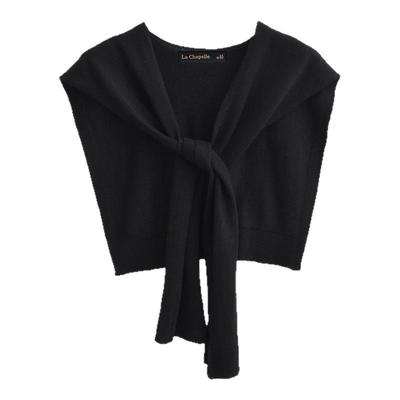 拉夏贝尔/La Chapelle韩系百搭纯色针织小披肩女外搭衬衫坎肩围巾