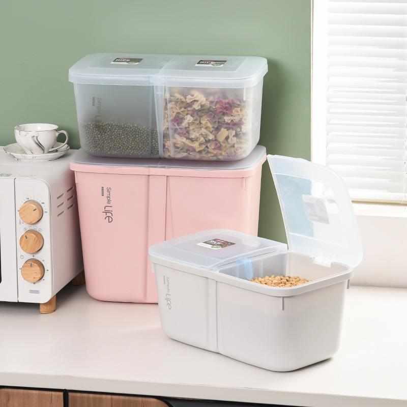 米桶家用20斤防虫防潮密封分隔收纳箱面粉桶储存罐五谷杂粮收纳桶