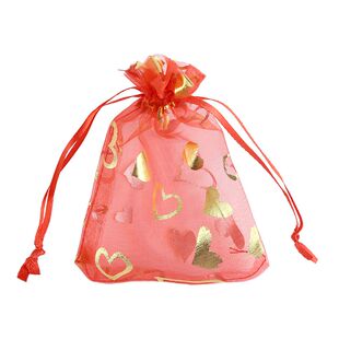 结婚庆用品烫金色桃心形纱袋礼品贺礼袋包装装扮品试用装网纱袋子